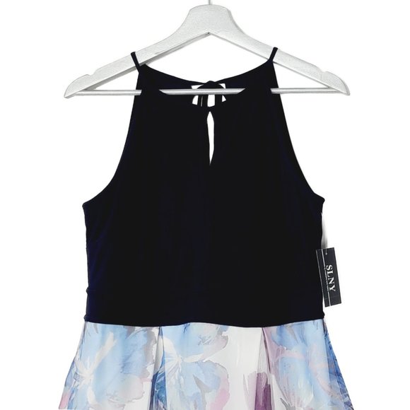 NWT SL FASHIONS Keyhole Top Dress w. Organza Skirt - Picture 4 of 6